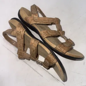 Vionic Gold Cork Metallic Orthotic Comfort Adjustable Sandals Size 10 Wide thumbnail 9
