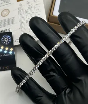 Diamond Supply Co. Moissanite Tennis Bracelet 3mm 8 Inch 925 Silver VVS1 D Passes Test New GRA Cert thumbnail 1