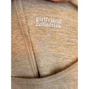 Girlfriend Collective Tan Heathered Long Sleeve Crop Top Athletic Shirt Medium thumbnail 3