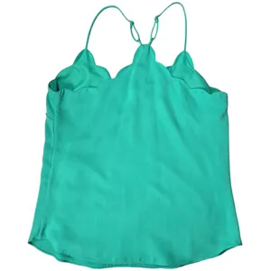 J. Crew‎ Factory Scalloped Cami Tank Top Teal Green Women's 2 Polyester Lined thumbnail 2