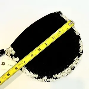 Anthropologie Jasper & Jeera Leather Crocheted Clutch Handbag thumbnail 8