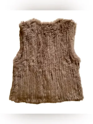 Tourance Genuine Real Rabbit Fur Vest Taupe Brown Soft Luxe Boho NEW thumbnail 6