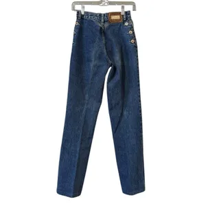 Vintage 90’s Lawman Western Slim Fit Straight‎ Leg Dark Blue Denim Jeans Size 1 thumbnail 2