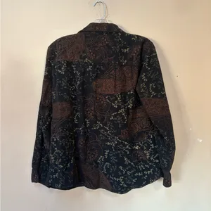Keren Hart Paisley Corduroy Shirt M 70s Boho Eclectic Grandpa Fall thumbnail 2