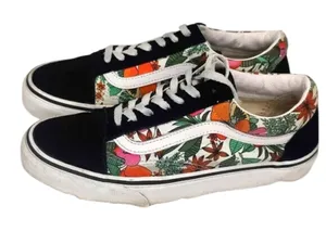 Vans floral Black White Skate Shoes Size US 7 thumbnail 1