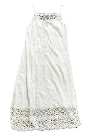 Free People Lace Accent Maxi Side Slit Dress in White, Size XS​​​​ thumbnail 1