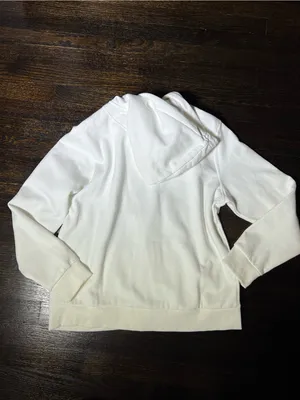 H&M White Full Zip Hooded Sweatshirt Large thumbnail 4