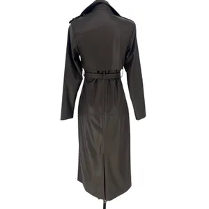 Wyld Blue Faux‎ Leather Trench Coat Dark Chocolate Size XS thumbnail 15