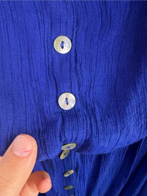 Bluivy Size L Royal Blue Strapless Button Front Maxi Dress thumbnail 6