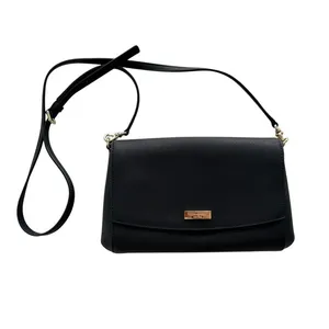Kate Spade Laurel Way Greer Crossbody Purse Black Leather Chain Large Clutch thumbnail 2
