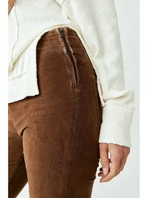 Free People In My Feelings Velvet Boho Distressed Crop Slim Flare Pants Size M thumbnail 13