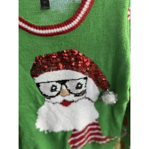 Joe Boxer Women's Size‎ Large Fun Holiday Santa Sweater With Sequin thumbnail 3