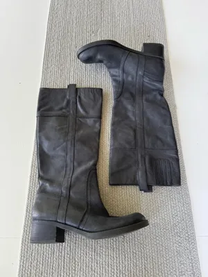 Lucky Brand Black Leather Knee High Riding Boots Sz 8 thumbnail 12