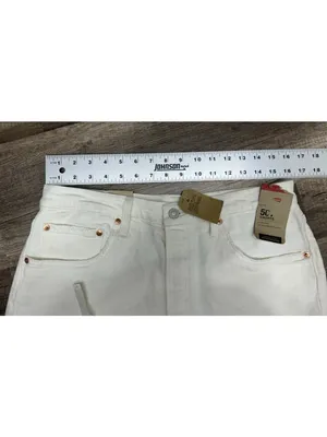 NWT LEVI’S 501 Denim Cutoff Jean Shorts Women’s Size 32 Off-White Button-fly thumbnail 8