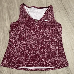 Nike Women's Burgundy and White Tank Top thumbnail 1