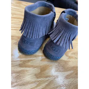 UGG Kennadi Fringe Boots Women's 5.5 Blue Suede Slip On Comfort SN-1123597 S11 thumbnail 6