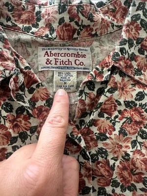 Abercrombie & Fitch Co. Vintage Linen and Cotton blend short sleeve floral shirt thumbnail 3