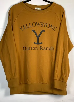 FACDIBY Yellowstone Dutton Ranch Sweatshirt Women XL Brown Western Cowboy NWT thumbnail 1
