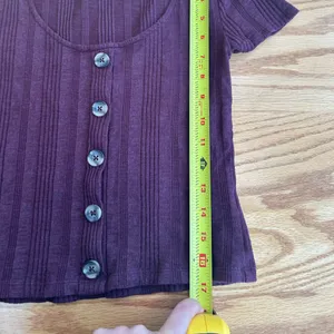 Aeropostale Aero‎ ‘seriously soft’ Burgundy Cropped Shirt Size Medium Top thumbnail 7