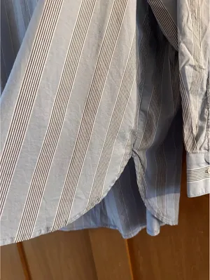 NWT Aerie Oversized Button Down Shirt Cotton Blue Striped Women’s Large thumbnail 5