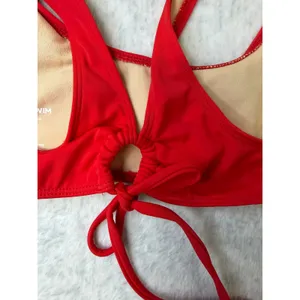 PacSun Swim Womens XXS Red Scoop Neck Tie Back Bikini‎ Top 0325-060 NEW thumbnail 5