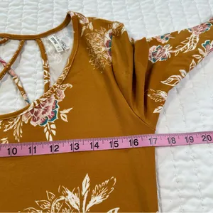 Mudd  fall Orange Floral Long Sleeve Dress thumbnail 7