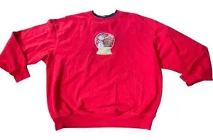 MC Sportswear Vintage 90s Snow Globe Christmas Holiday Festive Granny Sweatshirt thumbnail 1
