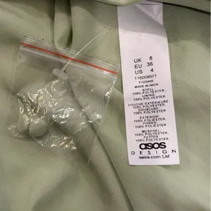 ASOS Sage Green Dobby Pleated Mini Dress Fairycore Forest Pixie Vibe NWT Size 4 thumbnail 13