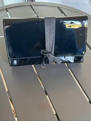 Dior Beaute Black Patent Leather Cosmetic Pouch Parfum Clutch thumbnail 10