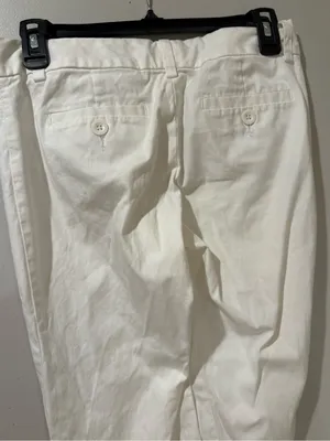 Vintage Y2K Old Navy Low Rise Flared Pants White Stretch Size 4 thumbnail 3