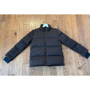 Theory brown stand up collar down fill puffer jacket size small thumbnail 10
