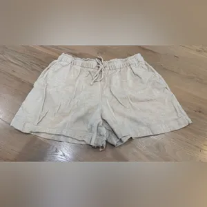 Gap linen blend pull on short khaki sand tan size medium thumbnail 4