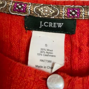 J. Crew cableknit cashmere blend orange cardigan thumbnail 3