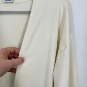 Gymshark Women's Size Small Cream Open‎ Front Long Sleeve Cardigan Sweater Top thumbnail 7