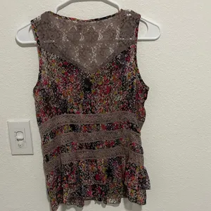 Girl Krazy Floral Lace Peplum Top Sleeveless Boho Boutique‎ thumbnail 3