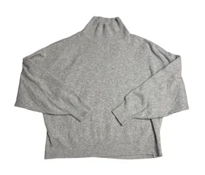 ✨🩶 Abercrombie & Fitch Gray‎ Mock Neck Ribbed Sweater XL 🩶✨ thumbnail 1