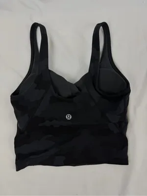 Lululemon Align Cropped V-neck Tank Top Black Camo w/ Pads Women Size 2 W1DAHS thumbnail 4