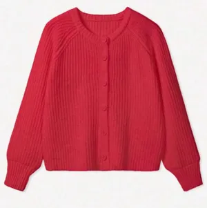 SheIn Autumn New Red Round Neck Single Row Button Casual Cardigan thumbnail 2
