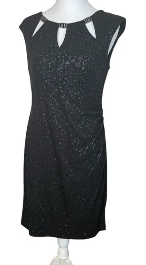 Scarlett Women's‎ Black Sleeveless Cut Out Neck Party Cocktail Dress 8 Sparkly thumbnail 1