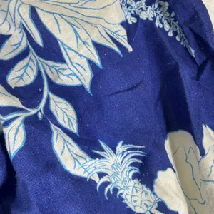 Farm Rio Green Blue Floral Pineapple Linen Mini Dress XXS NWT Ruched Puff Sleeve thumbnail 6