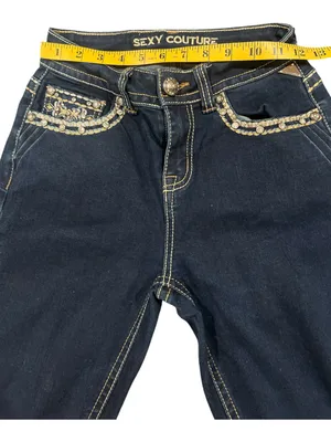 Sexy Couture Rhinestone Flare Jeans - Fits XS/S (Stretch 22" Waist) thumbnail 11