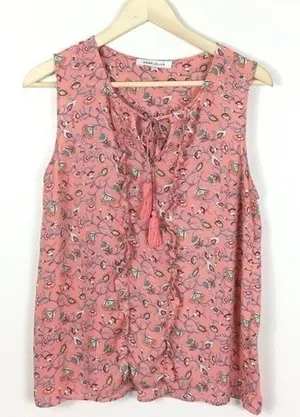 Rose + Olive Garden Liberty print ruffle floral‎ pattern sleeveless blouse countryside thumbnail 1