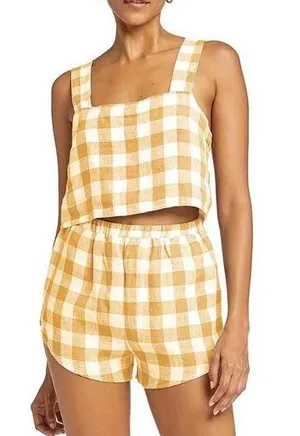 Vitamin A Gingham Linen Tallows Set thumbnail 1