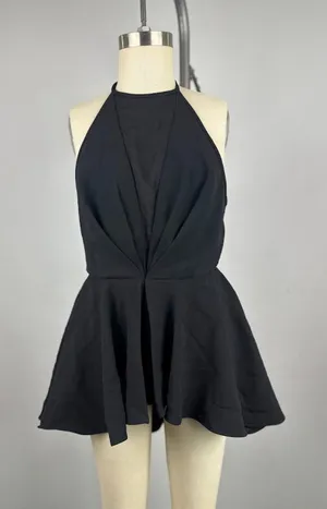 Do+Be Black Peplum Halter Size S thumbnail 1