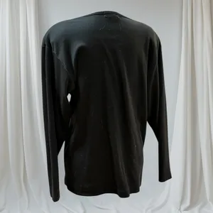 Christina Vintage 80s Beaded Sequin Sweater Black Blue‎ Ramie Cotton thumbnail 5