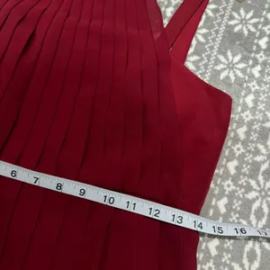 BCBGeneration Burgundy Pleated Maxi Dress Size 6‎ Old Money Goddess Romantic thumbnail 11
