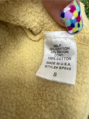 By Together Butter Yellow Smiley Face Cropped Sweatshirt Cutoff Crewneck S‎ thumbnail 6