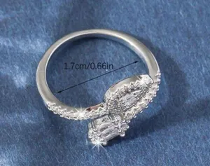 Boutique Water Drop Cubic Zirconia Cuff Ring  thumbnail 3