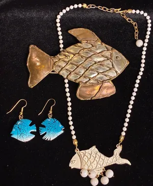 Vintage Whimsical Ocean Treasures: A Collection of Artisan Fish Jewelry thumbnail 1