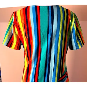 Soft Surroundings Happy Place Dress Womens Small Multi NWT Striped V-Neck‎ Midi thumbnail 11